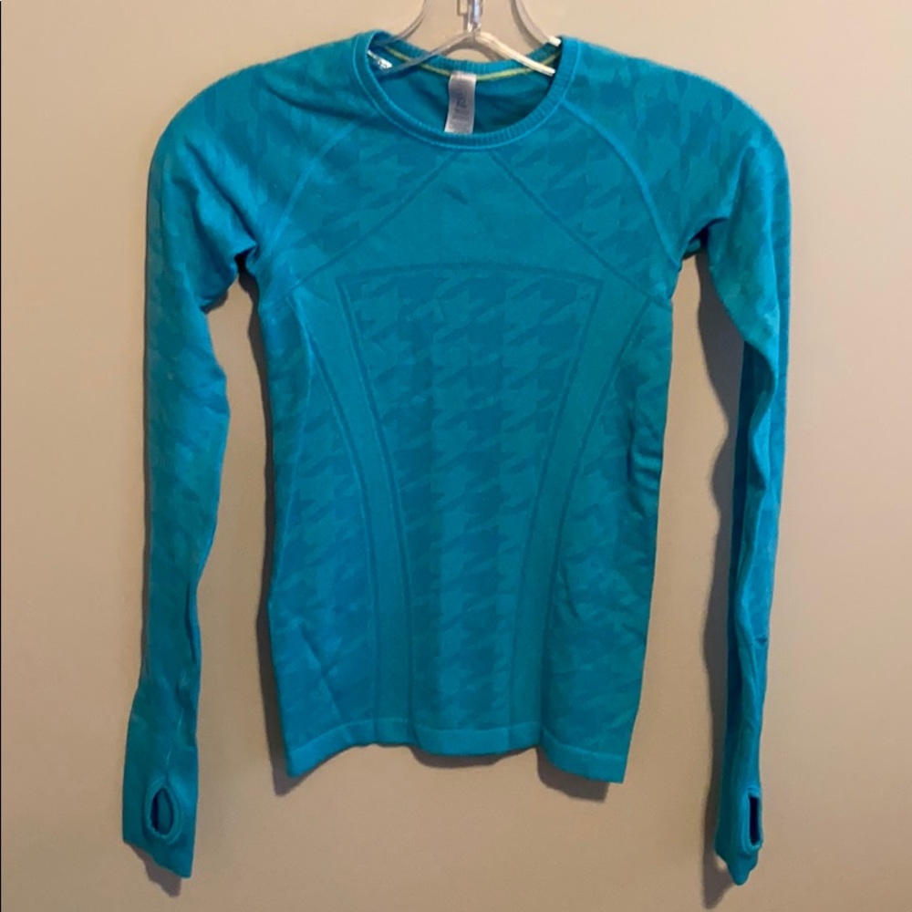 Ivivva Stretchy Blue Long Sleeve with Thumb Holes